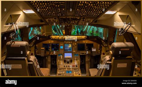 Cockpit of new boeing 747 8i at bangalore hi-res stock photography and ...