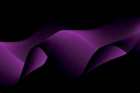 purple wave lines on black background. fluid abstract background ...