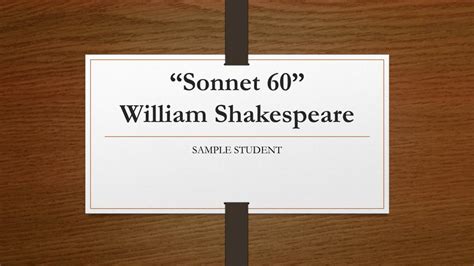 PPT - “Sonnet 60” William Shakespeare PowerPoint Presentation, free download - ID:6828476