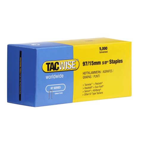 Type 97/15mm Narrow Crown Staples, Box of 5000 - Tacwise