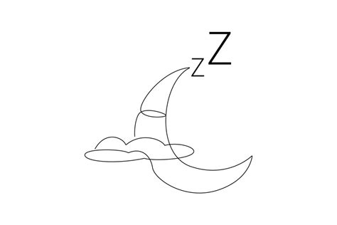 Continuous one line drawing World sleep day concept. Doodle vector ...