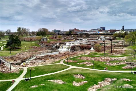 Visit Falls Park in downtown Sioux Falls, South Dakota