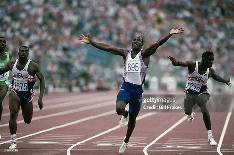 Great Britain Linford Christie victorious after winning gold vs USA... News Photo - Getty Images