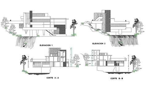 Autocad Drawing Fallingwater House Second Floor In Architecture Net | The Best Porn Website