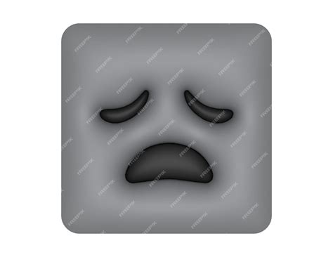 Premium Vector | 3d square type weary emoji