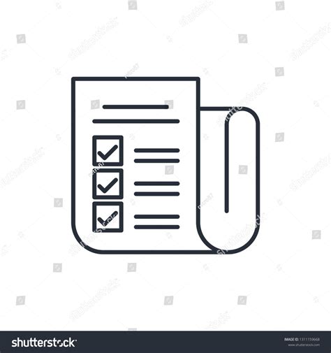 Questionnaire Vector Linear Icon White Background Stock Vector (Royalty Free) 1311159668 ...