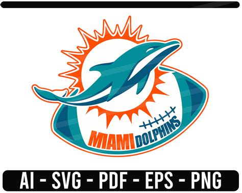 Miami Dolphins Ball SVG NFL sports Logo Football cut file for | Etsy