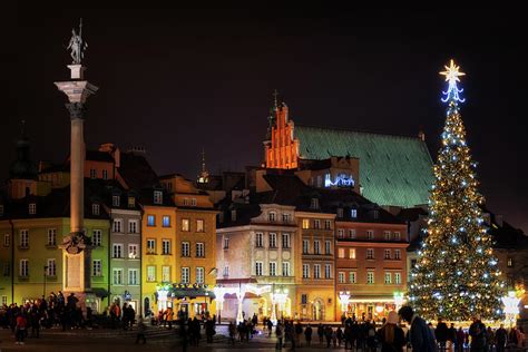 Christmas Night in Old Town of Warsaw in Poland Photograph by Artur Bogacki - Pixels