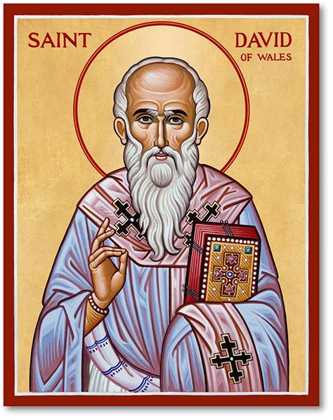 Men Saint Icons: St. David of Wales Icon | Monastery Icons