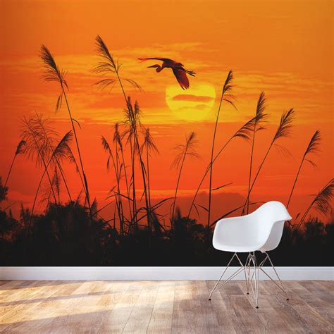 Sunset Wall Mural | Peel and Stick Wall Covering | Wallums