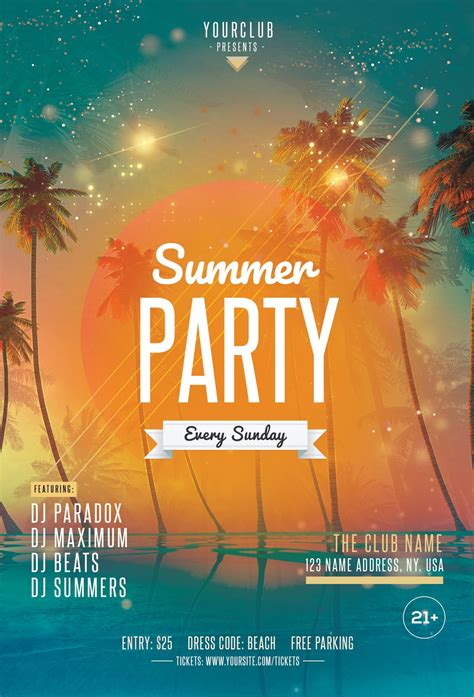 Beach Party Free PSD Flyer Template | Summer Party Flyer