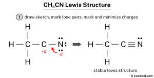 CH3CN Lewis structure - Learnool