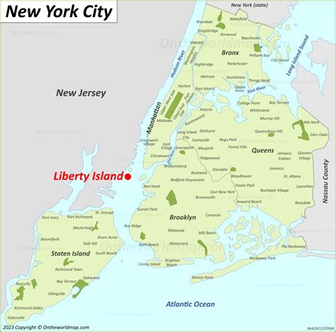 Liberty Island Map - New York City - Ontheworldmap.com