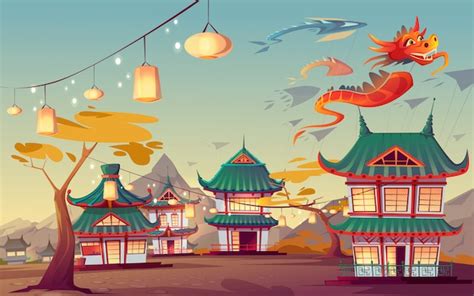 Free Vector | Illustration of Weifang kite festival in China