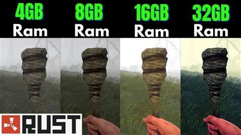 Rust 4gb ram vs 8gb ram vs 16gb ram vs 32gb ram - YouTube