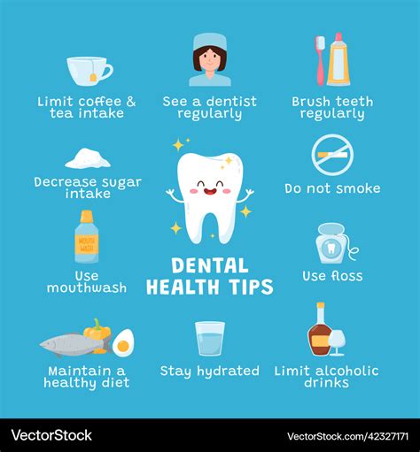 Dental and oral care tips from the dentist Vector Image