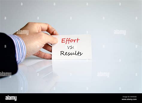 Effort vs. Results Concept Isolated Over White Background Stock Photo ...