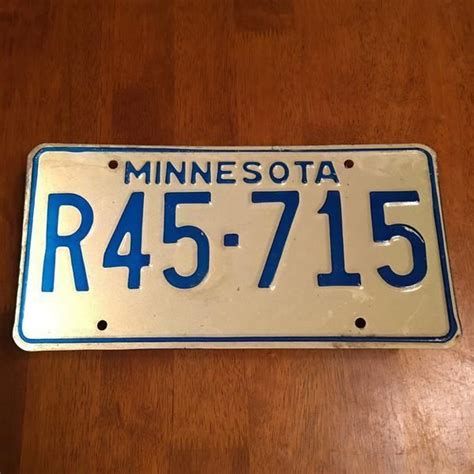 Minnesota License Plate R45-715 | License plate, Minnesota, Plates