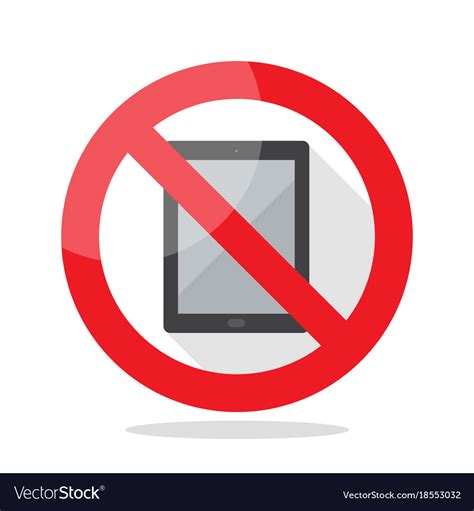 No computer tablet sign Royalty Free Vector Image