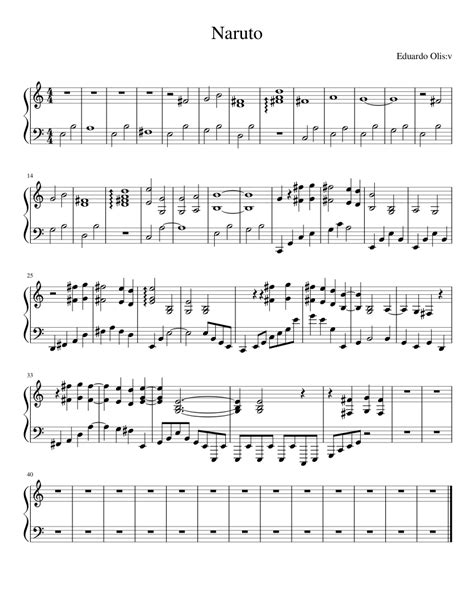 Naruto Sheet music for Piano (Solo) Easy | Musescore.com