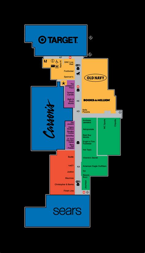 Mall Map of Markland Mall, a Simon Mall - Kokomo, IN