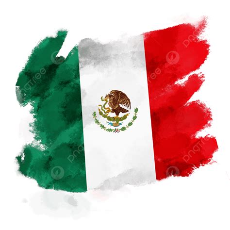 Mexican Flag Clipart Transparent Background, Mexican Flag Watercolor Red Green, Mexico, National ...