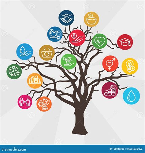 Sustainable Development Goals. Linear Style Icons Stock Vector - Illustration of development ...