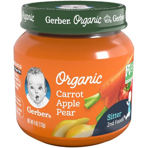 Gerber Organic 2nd Baby Foods Carrot Apple Pear 4 oz | Shipt
