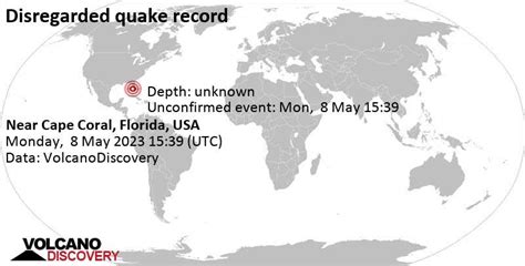 Quake Info: Unconfirmed Quake or Seismic-like Event Reported: 12 km Northeast of Cape Coral, Lee ...