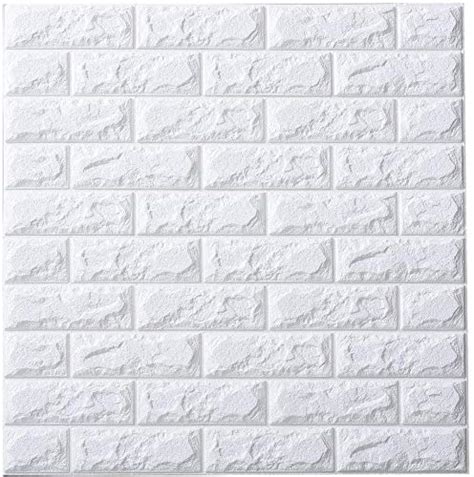 Buy 3D Brick Wallpaper, White Brick Pattern Wall Stickers ...