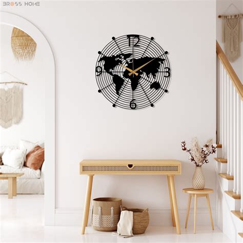 World Map Wall Clock - BrossHome