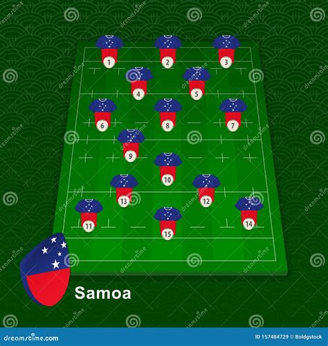 Samoa Rugby Team Player Position on Rugby Field Stock Vector ...