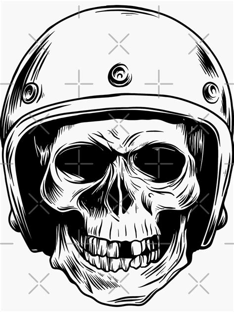 "Skull Helmet" Sticker for Sale by broderiya | Redbubble