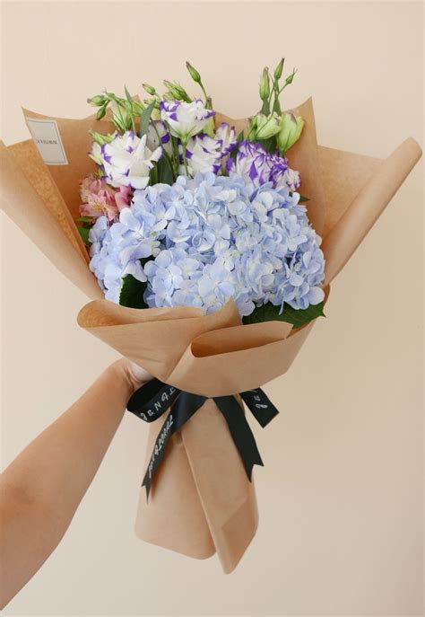 Blue hydrangea bouquet for the best girlfriend ever Black Flowers Bouquet, Blue Hydrangea ...