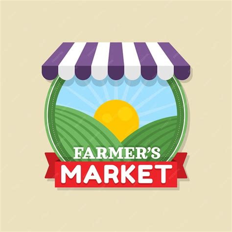 Premium Vector | Flat design farmers market logo