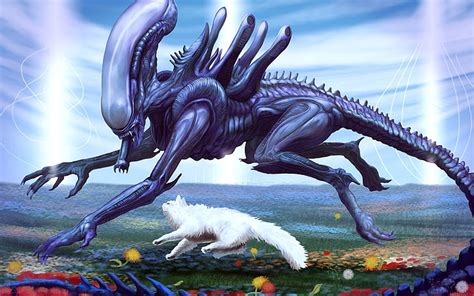 Papel de parede alienígena e branco gato, Alien (filme), gato, dente de leão, HD papel de parede ...