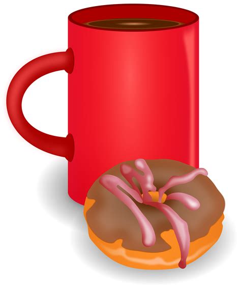 Clipart - Coffee and Doughnut