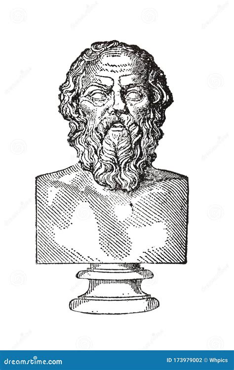 Portrait of Ancient Greek Author Homer. Legendary Author of the Iliad and the Odyssey Stock ...