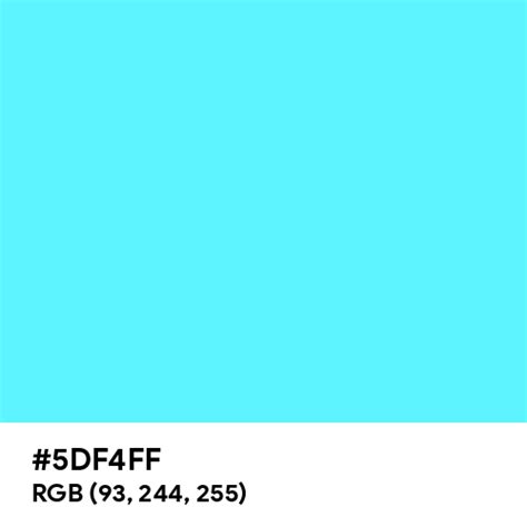 Glossy Aqua color hex code is #5DF4FF