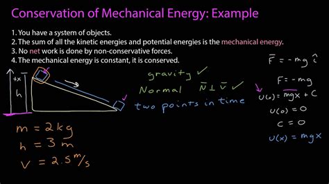 Conservation of Mechanical Energy Example - YouTube