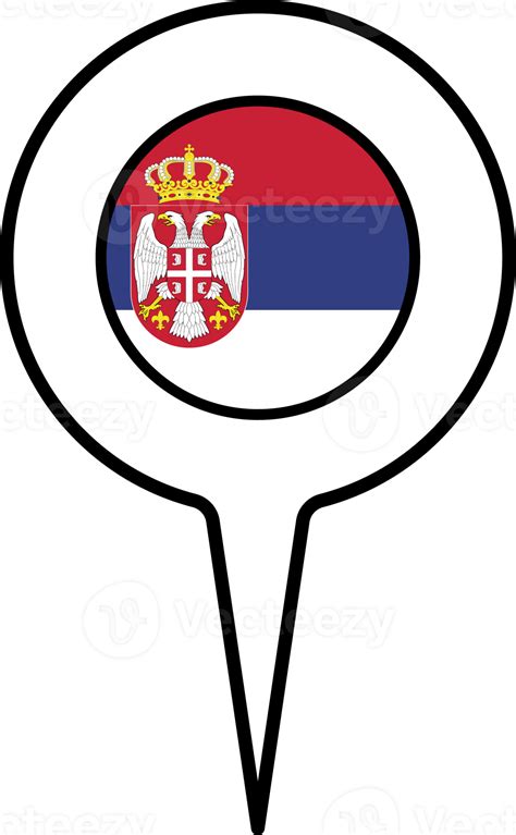 Serbia flag Map pointer icon. 22750106 PNG