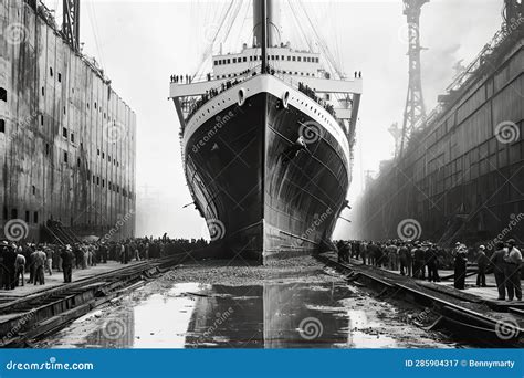 Titanic in Construction Site Vintage Photo Stock Illustration - Illustration of exploration ...