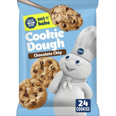 Pillsbury Ready To Bake Chocolate Chip Cookie Dough, 24 ct, 16 oz ...