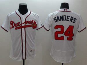 Braves #24 Deion Sanders White Flexbase Authentic Collection Stitched ...