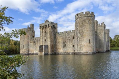 Bodiam Castle with Moat Waters Stock Photo - Image of castle, sussex ...