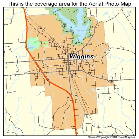 Aerial Photography Map of Wiggins, MS Mississippi