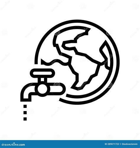 Water Conservation Environmental Line Icon Vector Illustration Stock ...