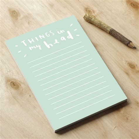 Things In My Head A6 Notepad | Stationery, Gsm paper, Stationery set