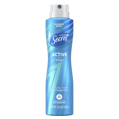 Secret Invisible Spray Antiperspirant and Deodorant for Women, Active ...