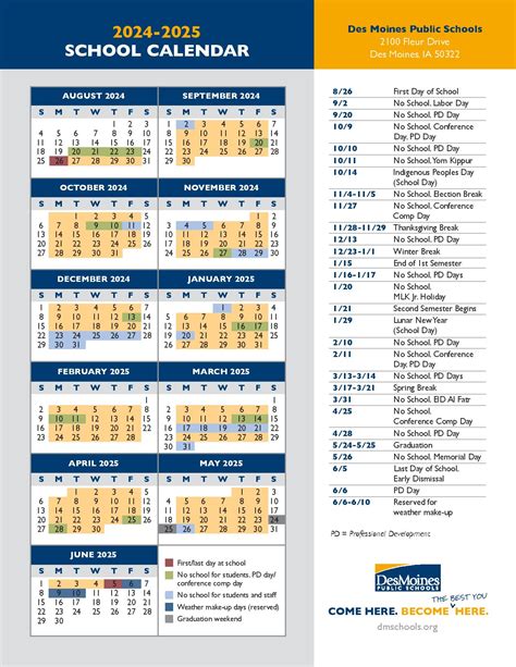 Des Moines Public Schools Calendar 2024-2025 (DMPS Calendar)